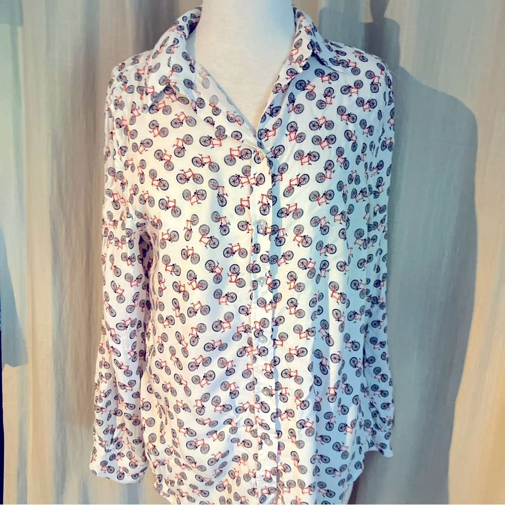 Jane and Delancey Bicycle Button Down Top Medium